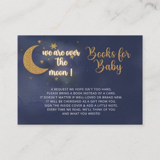 Over the Moon Baby shower Boek aanvragen Informatiekaartje (Voorkant)