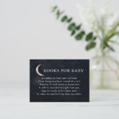 Over The Moon Baby Shower Boeken Voor Baby Informatiekaartje (Staand voorkant)