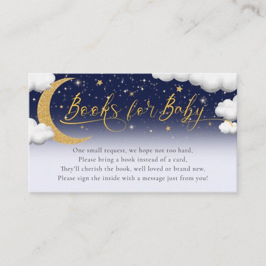 Over the Moon Baby shower Books Gift Registry Informatiekaartje (Voorkant)