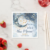 Over The Moon Baby Shower Boy Blue Twinkle Stars Servet (Insitu)