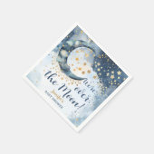 Over The Moon Baby Shower Boy Blue Twinkle Stars Servet (Hoek)