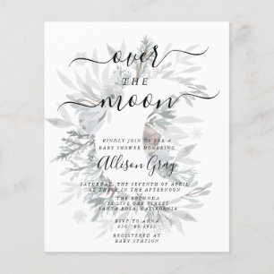 Over the Moon Baby Shower Budget Flyer