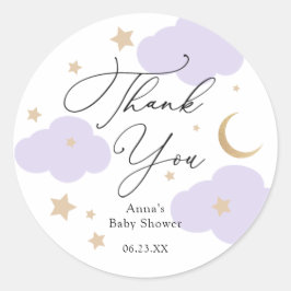 Over the Moon Baby Shower Cadeau Klassieke Ronde S Sticker