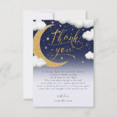 Over the Moon Baby shower Dank je Bedankkaart (Voorkant)