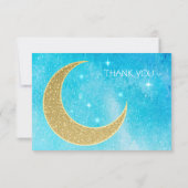 Over the Moon Baby shower Dank je wel kaart (Achterkant)