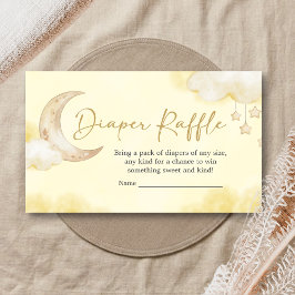 Over the Moon Baby Shower Diaper Raffle Informatiekaartje