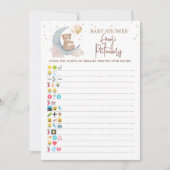 Over the Moon Baby shower Emoji Pictionary Kaart (Voorkant)