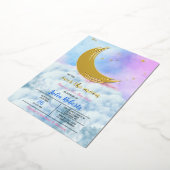 Over The Moon Baby Shower Folie Uitnodiging (Gedraaid)