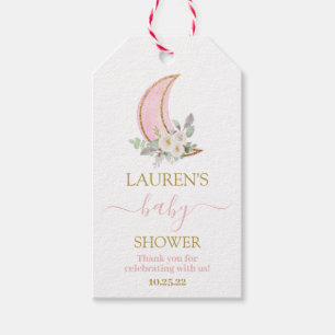 Over the Moon Baby shower Girl Gift Label Cadeaulabel
