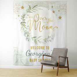 Over the Moon Baby Shower Groene Begroeting met Go Wandkleed
