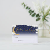 Over the Moon Baby Shower Guess How Many Informatiekaartje (Staand voorkant)