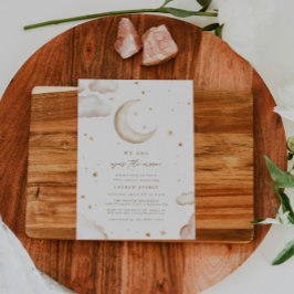 Over the Moon Baby Shower Invitation Kaart