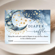 Over The Moon Baby Shower Jongen Blauwe Luier Raff