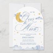 Over The Moon Baby Shower Kaart (Voorkant)