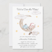Over the Moon Baby Shower Kaart (Voorkant)