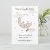 Over the Moon Baby Shower Kaart (Staand voorkant)