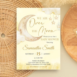 Over the Moon Baby Shower Kaart