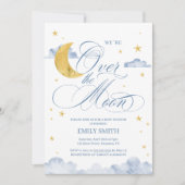 Over The Moon Baby Shower Kaart (Voorkant)