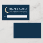 Over The Moon Baby Shower Luier Raffel Tickets Informatiekaartje (Voorkant / Achterkant)