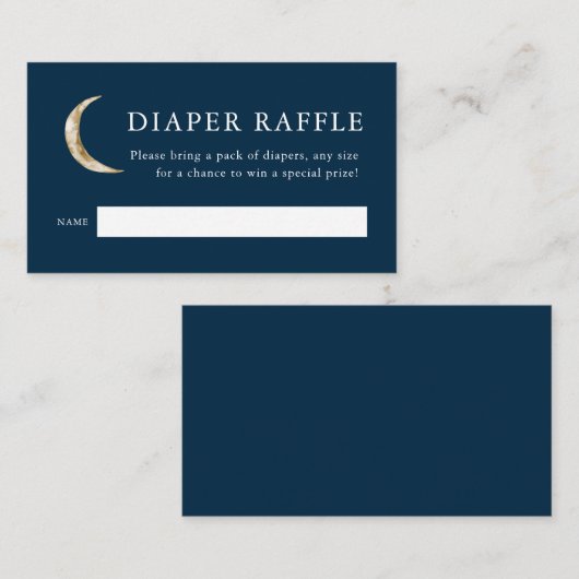 Over The Moon Baby Shower Luier Raffel Tickets Informatiekaartje (Voorkant / Achterkant)