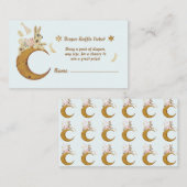 Over the Moon Baby shower Luier Raffle Informatiekaartje (Voorkant / Achterkant)