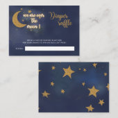 Over the Moon Baby shower Luier Raffle Informatiekaartje (Voorkant / Achterkant)