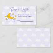 Over The Moon Baby shower Luier Raffle Ticket Informatiekaartje (Voorkant / Achterkant)