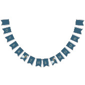 Over the Moon Baby shower Navy Blue Bunting Flags Vlaggetjes (Alle)