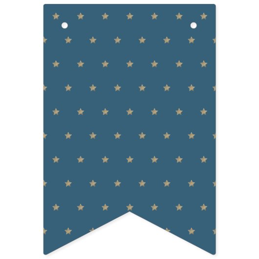 Over the Moon Baby shower Navy Blue Bunting Flags Vlaggetjes (Eerste vlag)