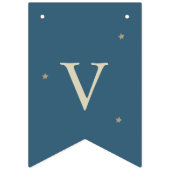 Over the Moon Baby shower Navy Blue Bunting Flags Vlaggetjes (Derde vlag)