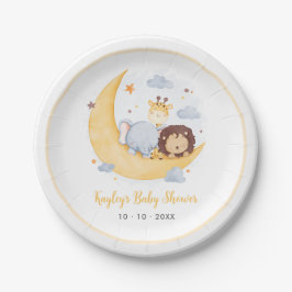 Over The Moon Baby shower Papier Borden Leuk Dier Papieren Bordje