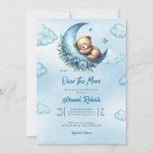 Over the Moon Baby shower Party Invitation Bedankkaart (Voorkant)