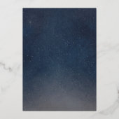 Over the Moon Baby shower Real Folie Uitnodiging (Achterkant)