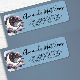 Over The Moon Baby Shower Retouradres Etiket