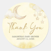 Over the Moon Baby Shower  Ronde Sticker (Voorkant)