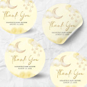 Over the Moon Baby Shower  Ronde Sticker