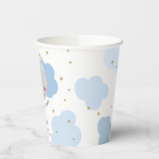 Over the Moon Baby shower Schattige pastel papier  Papieren Bekers (Links)