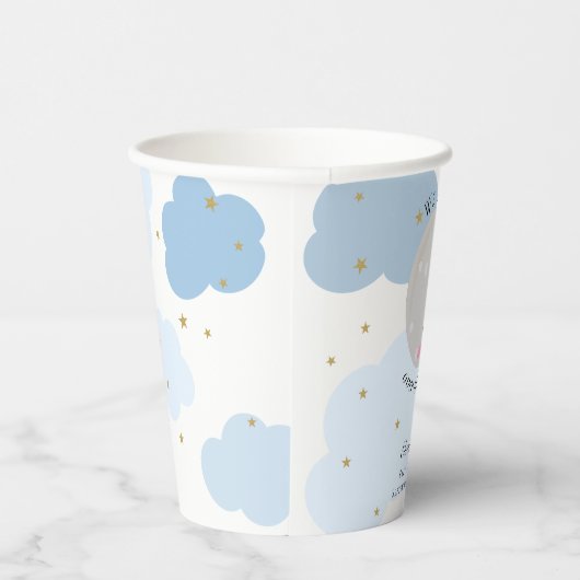 Over the Moon Baby shower Schattige pastel papier  Papieren Bekers (Rechts)
