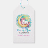 Over the Moon Baby Shower – Sleeping Unicorn Cadeaulabel (Voorkant)