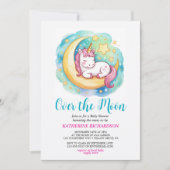 Over the Moon Baby Shower – Sleeping Unicorn Kaart (Voorkant)