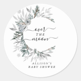 Over the Moon Baby shower Sticker