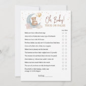 Over the Moon Baby shower True or False Game Kaart (Voorkant)