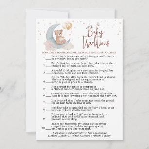 Over the Moon Baby shower True or False Game Kaart