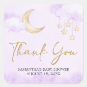 Over the Moon Baby Shower  Vierkante Sticker (Voorkant)