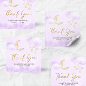 Over the Moon Baby Shower  Vierkante Sticker