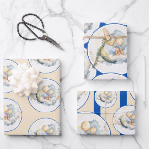Over the Moon Baby shower Wrapping Paper