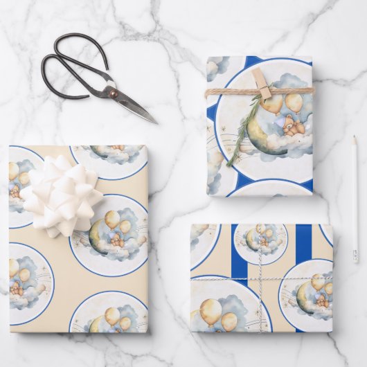  Over the Moon Baby shower Wrapping Paper (Voorkant)