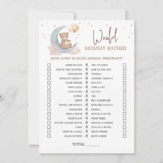 Over the Moon Baby shower zou mama liever Kaarten (Voorkant)