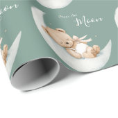 Over the Moon Bear Baby Shower Cadeaupapier (Rol Hoek)