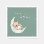 Over the Moon Bear Green Baby Shower Servet (Voorkant)